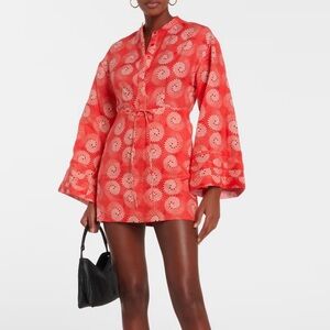 STAUD Women's Karlee Linen Dress in Hibiscus size S - $90 (original prize $295)